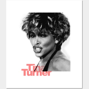 tina turner grayscale halftone Posters and Art